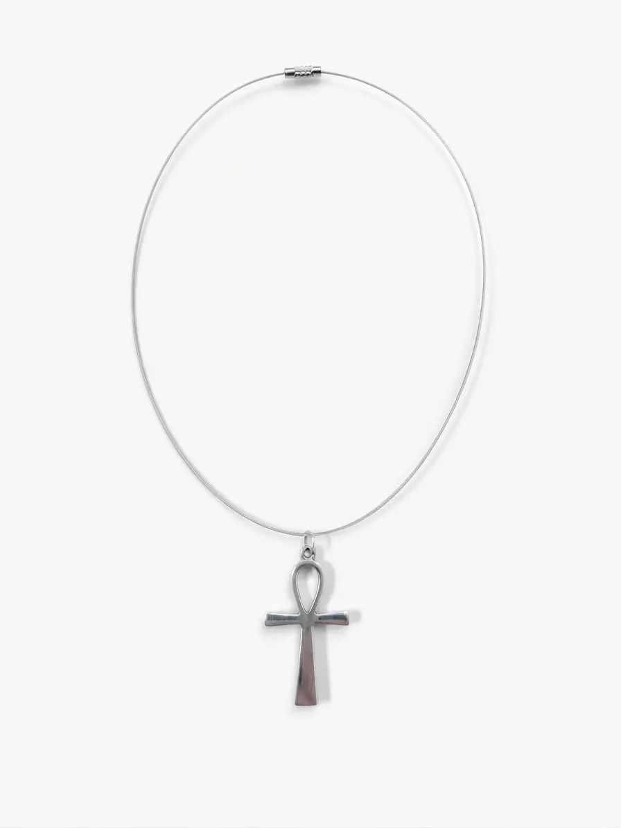 Ankh Cross Choker Necklace — Srebrna