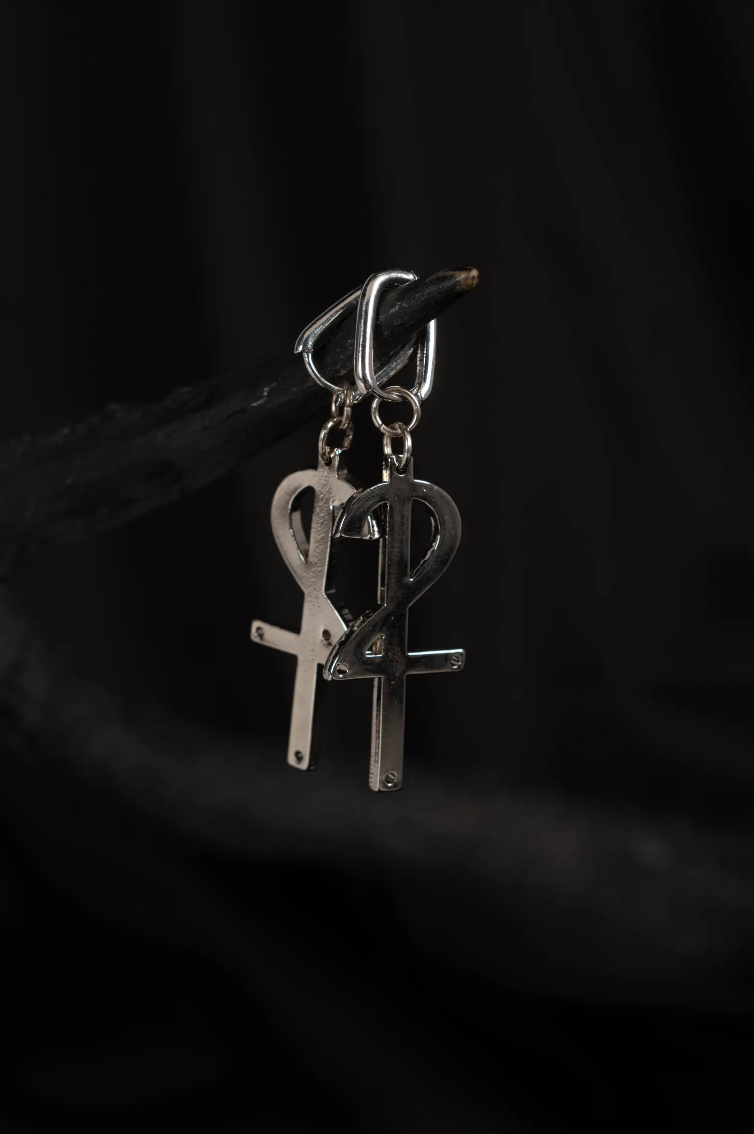 Logo Charm Square Hoop Earrings