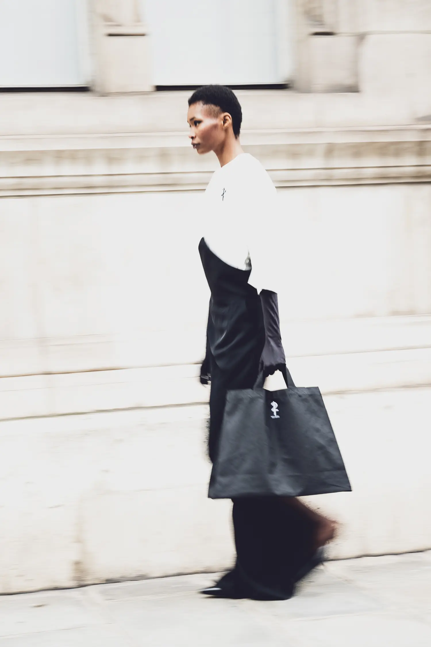 Printed Oversized Shoulder Pad T-Shirt — Prljavobela